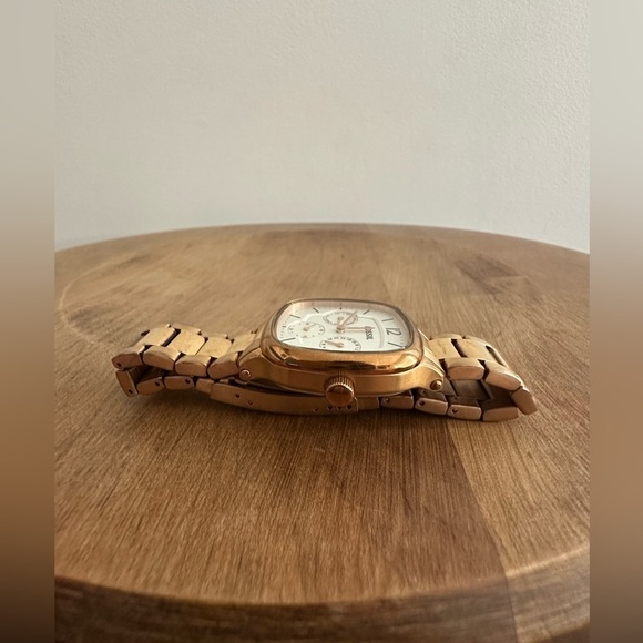 Fossil Brand Rose Gold Watch Square Face White Interior Colour Adjustable Strap - Picture 7 of 10